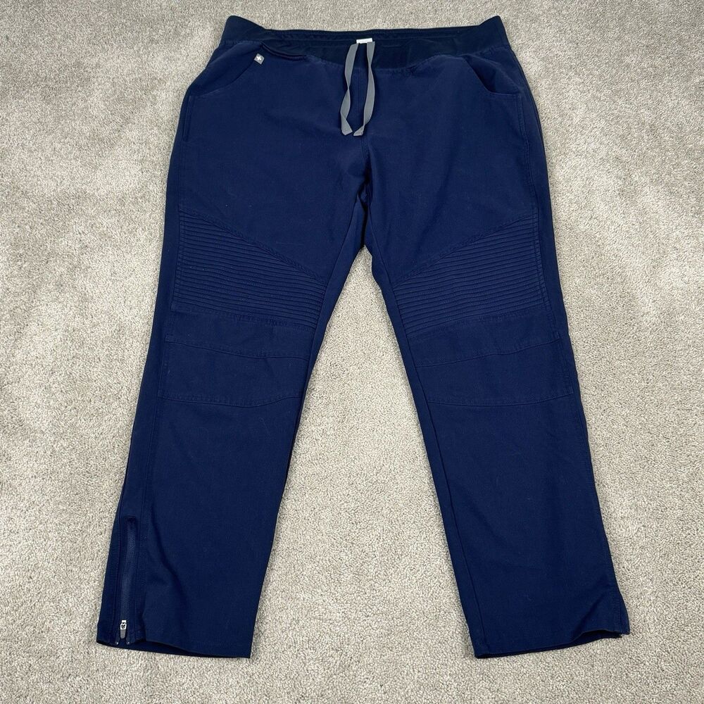 FIGS Technical Collection Moto Scrub Pants Zipper Ankle Nurse Blue Size XL Women